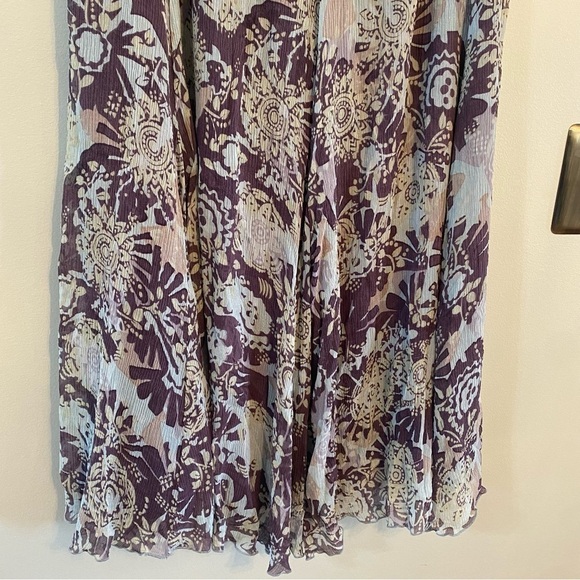 Cabi Vintage silk Boho purple floral maxi Skirt large - Picture 2 of 7